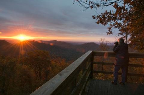 Sunset over Black Rock Mountain overlook